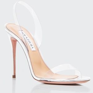 AQUAZZURA So Nude 105mm Metallic Plexi See-Through Sandals